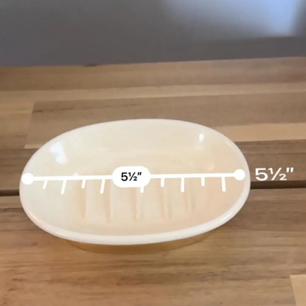 White and gold ceramic soap dish